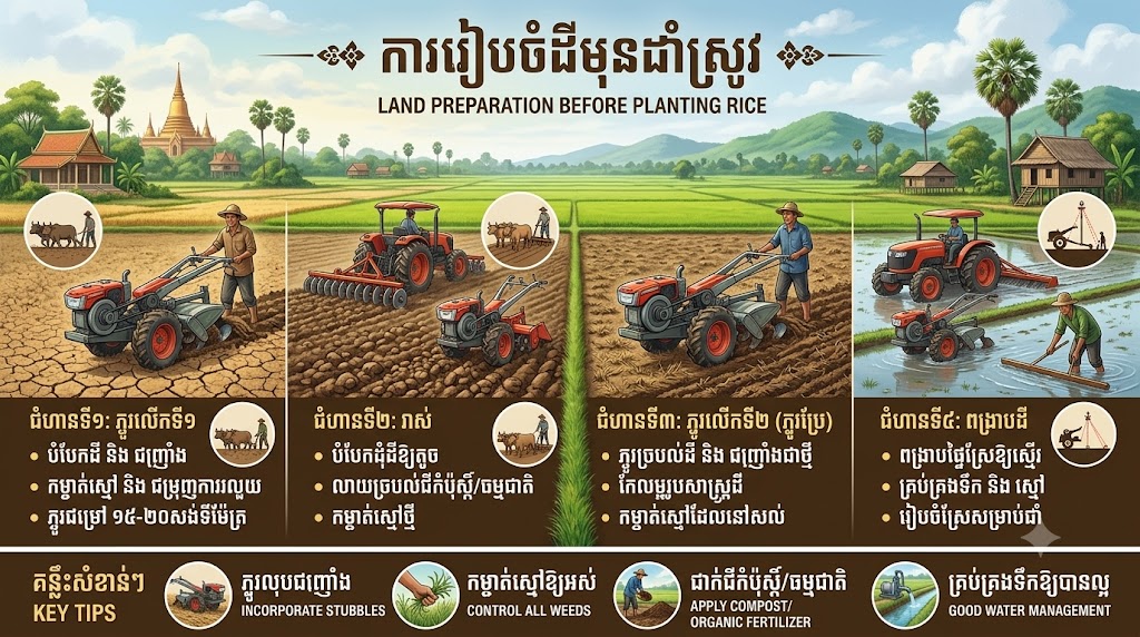 ការរៀបចំដីមុនដាំស្រូវ